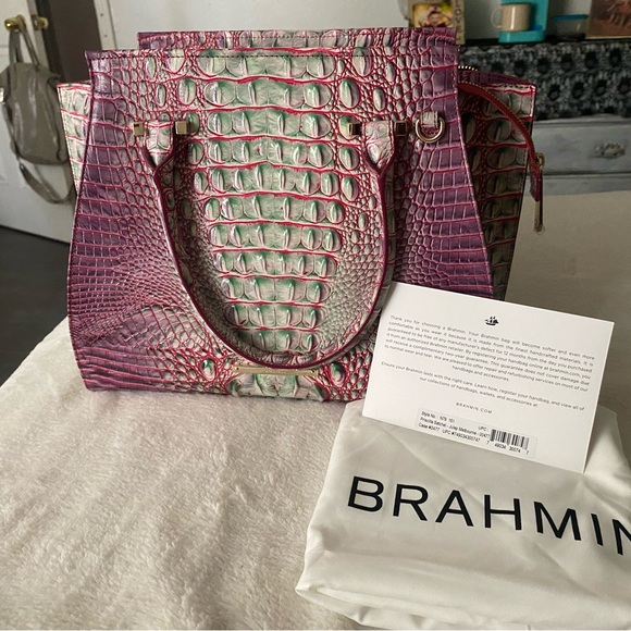 Brahmin Priscilla Julep💚🩷💜 RARE HTF - Picture 2 of 13
